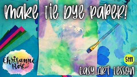 Tissue Painting with Cool Colors, Tie Dye Paper - Easy Art Lesson for Mary Blair Icy Castles