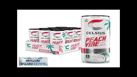 CELSIUS Sparkling Peach Vibe Functional Essential Energy Drink 12 Fl Oz (Pack Review