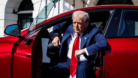 Trump Pulls Up to the White House in a Tesla While the Left Tries to Cancel Elon!