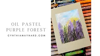 Oil Pastel Purple Forest Relaxing Painting