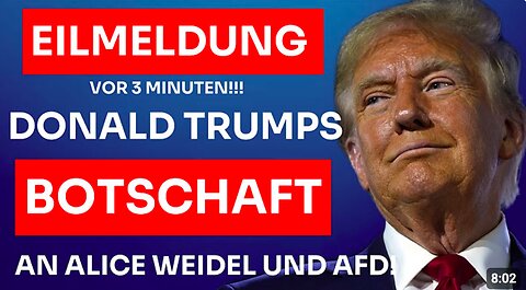 🚨 EILMELDUNG: DONALD TRUMPS BOTSCHAFT AN ALICE WEIDEL UND DIE AFD!!!