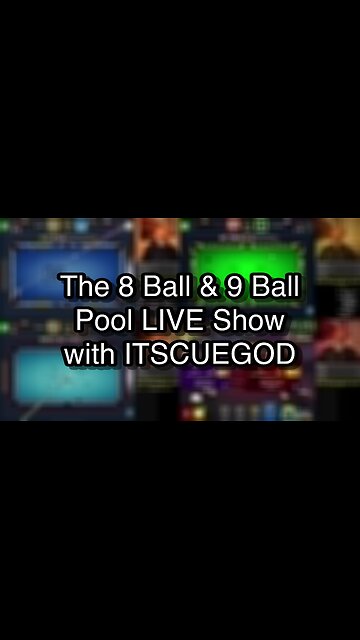 The 8 Ball & 9 Ball Pool LIVE Show with ITSCUEGOD