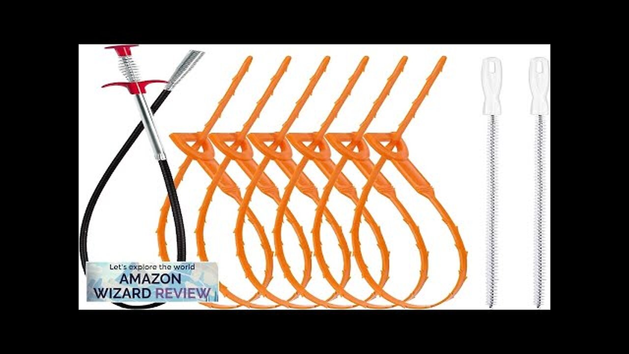 35.5inch Drain Clog Remover(1pcs) 25inch Drain Snake Hair Remover(6pcs) ＆ Cleaning Review