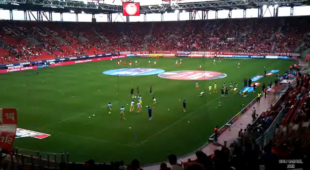 Live Football. Anthem of Olympiakos Piraeus (Karaiskakis Stadium)