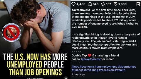 The U.S. now has MORE unemployed people THAN job openings