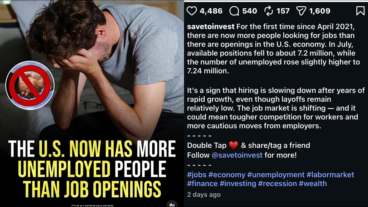 The U.S. now has MORE unemployed people THAN job openings