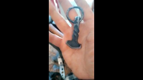 Hand forged Mjolnir pendant