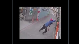 He got squished. He really thought he was going to hold all that weight up...