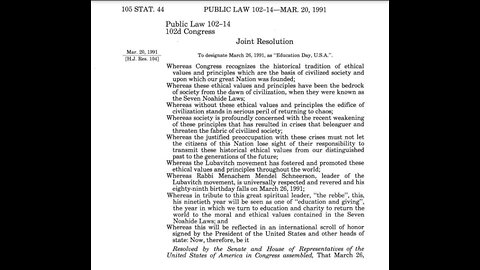 (March 20th 1991) President George HW Bush signs the 7-NOAHIDE LAWS into US law - REESE REPORT