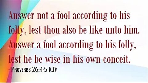 Sunday Talk with Jamal 11/Jan/26 Proverbs 26:5 Answer a fool according to his folly