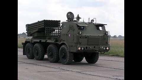 Ukrainian army shows the shooting of a Russian position with Czech-made RM-70 Vampire MLRS