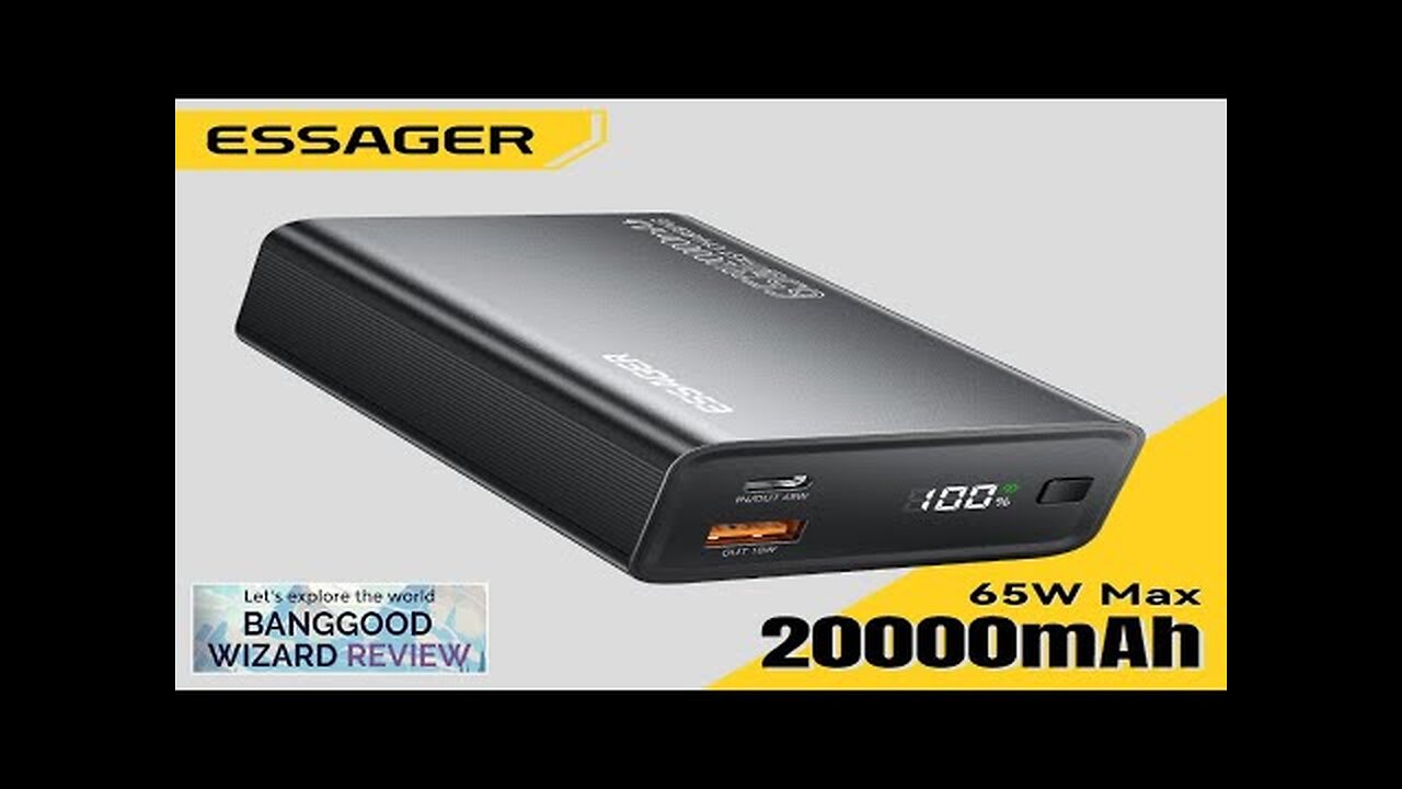 ESSAGER F2014 20000mAh 65W Digital Display PD2.0/3.0 PPS QC2.0/3.0/4.0 SCP/FCP AFC Fast Review