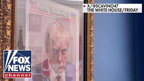 Trump's mugshot now hanging outside Oval Office