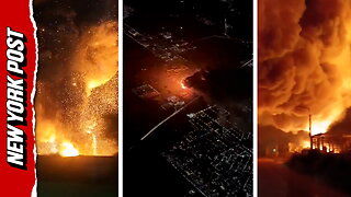 Huge fireball explosion in a Buenos Aires industrial complex is captured from land and air