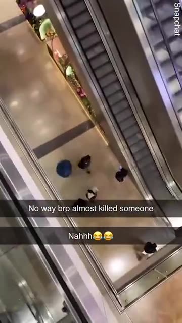 Reckless yob hurls huge seat from the third floor of Westfield