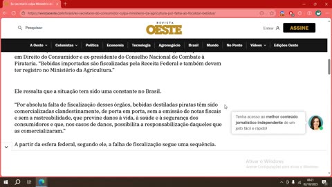 Ex-secretário culpa Ministério da Agricultura ao fiscalizar bebidas.mp4
