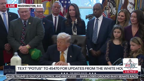 WATCH: President Trump Brings Back Whole and 2% Milk to Schools - 01/14/26