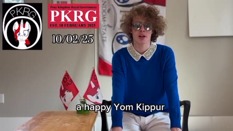 Liam Keel the King of My Little Pony wishes his fans a Happy Yom Kippur - October 2nd, 2025.