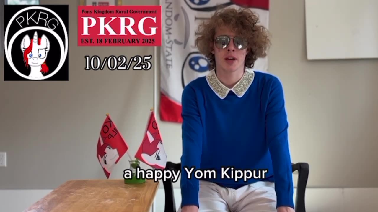 Liam Keel the King of My Little Pony wishes his fans a Happy Yom Kippur - October 2nd, 2025.