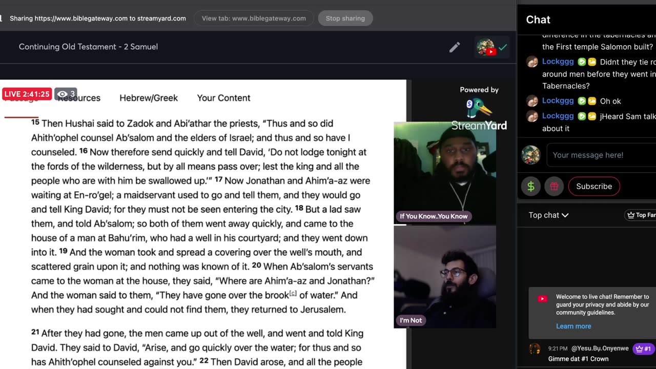 Continuing Old Testament - 2 Samuel