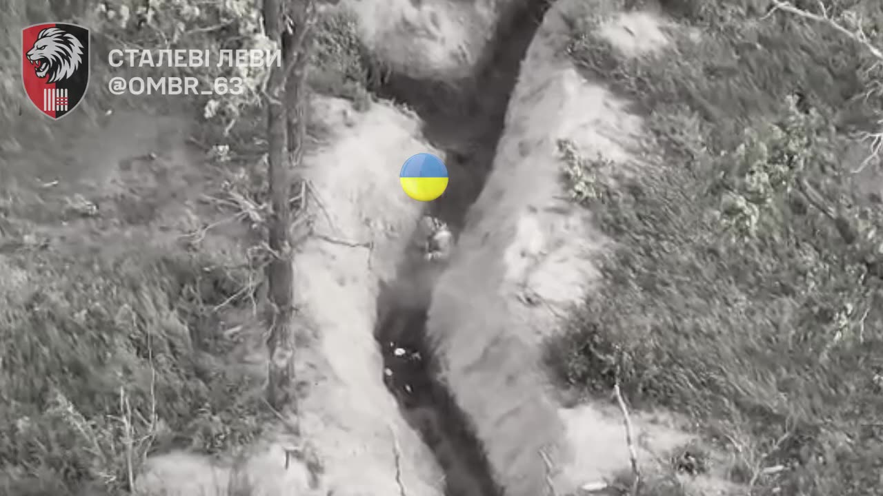 Russians Lit Up By Small Arms and Grenades While Approaching Ukrainian Trenches