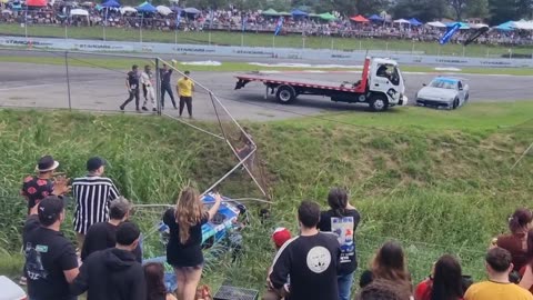 Professional Drift Show Driver Veers Off Course
