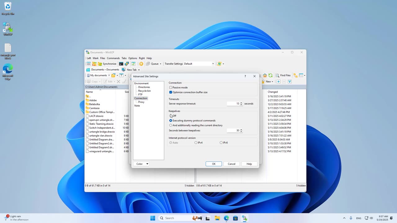 How to fix error listing directory on WinSCP