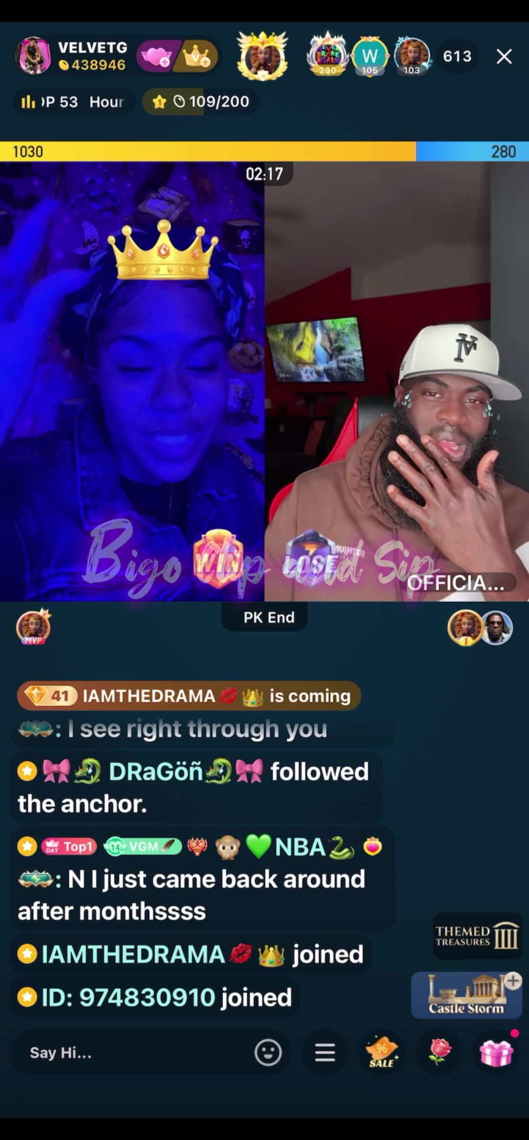 Citizen tells Velvet he loves n misses her 10/2/25 #bigoclipandsip