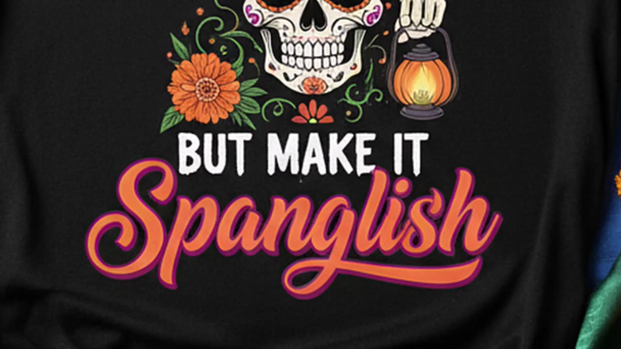 When spooky season hits... but you still gotta represent Spanglish style #SpookyVibes #LatinxStyle