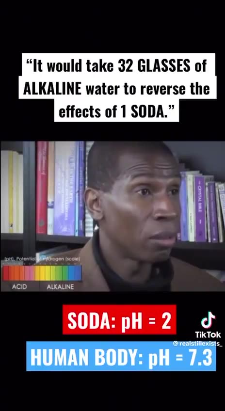 💥🔥💥 It takes 32 glasses of Alkaline water to undo the damage done by one Soda can...