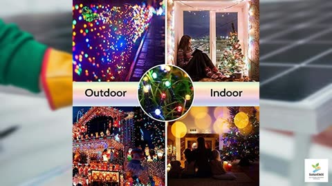 Solar Christmas Lights Outdoor, 98.4ft 300 LED Solar Fairy String Lights