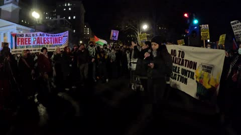 JVP protests against zionists Benjamin Netanyahu and Donald Trump outside the White House.