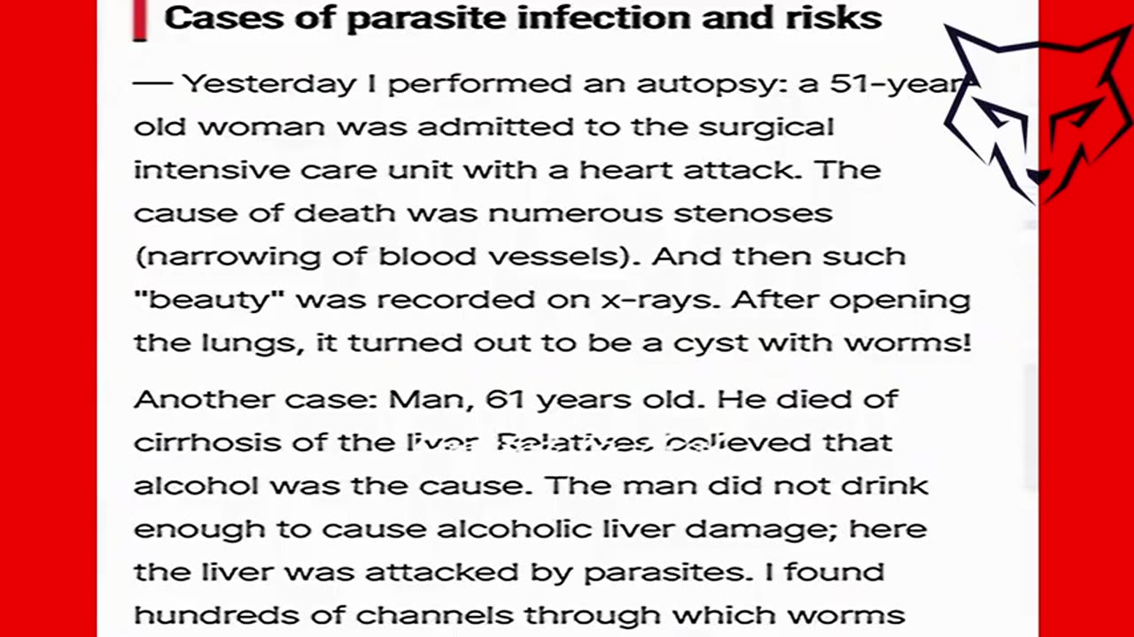 90% of the dead were full of parasites.