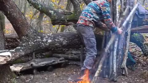 This is the vibe I needed! #camping #diy #bushcraft #shelter #survival