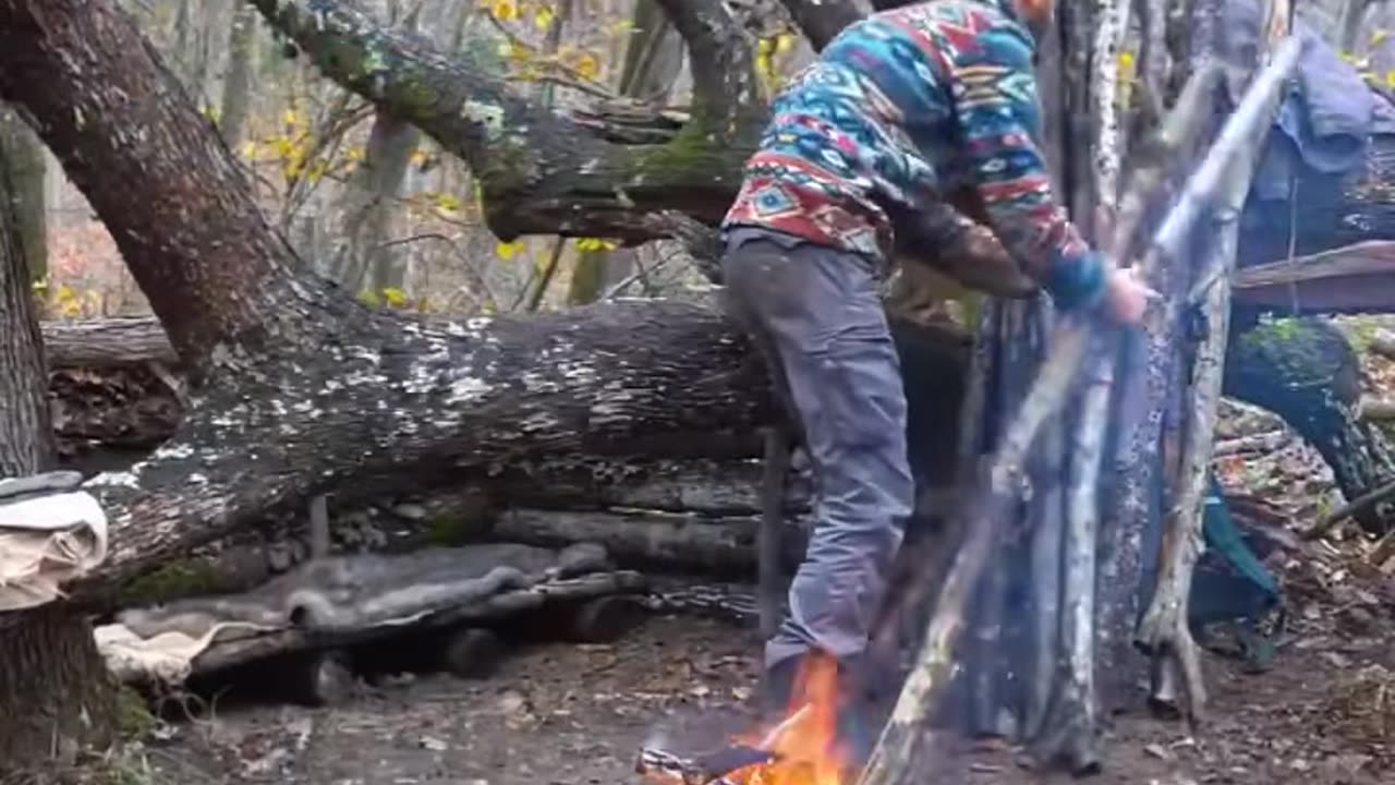 This is the vibe I needed! #camping #diy #bushcraft #shelter #survival