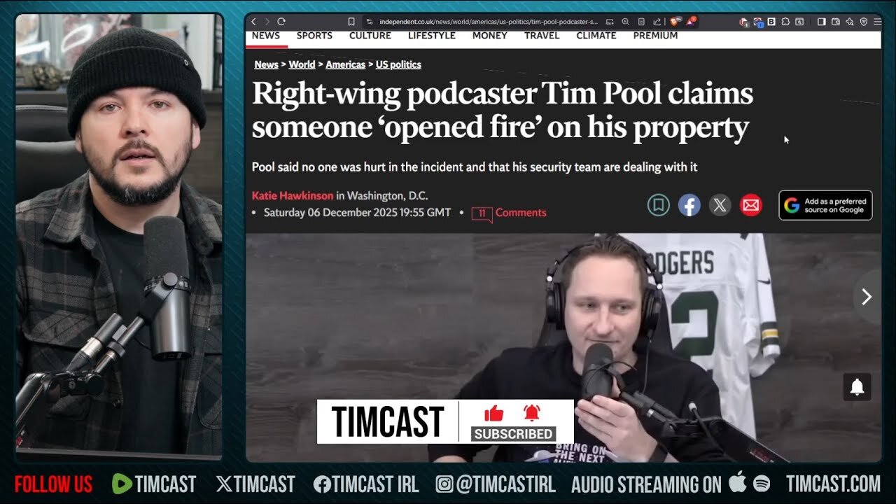 Tim Pool Addresses Shots Fired At His Property, This Is The End