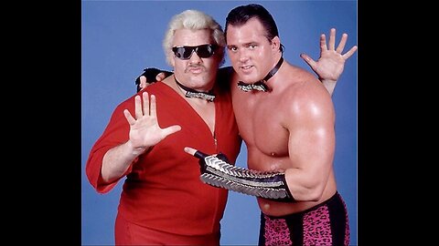 6-Man-Tag-with-Bald-Brutus-Beefcake-in red lightning tights/pants
