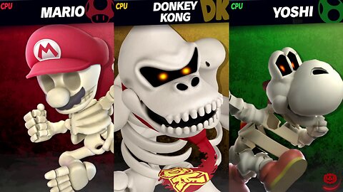 Skeleton Mario vs Dry Donkey Kong vs Dry Yoshi - SSBU Quickie -By Insidious_NX/Anivernage/Userbouy