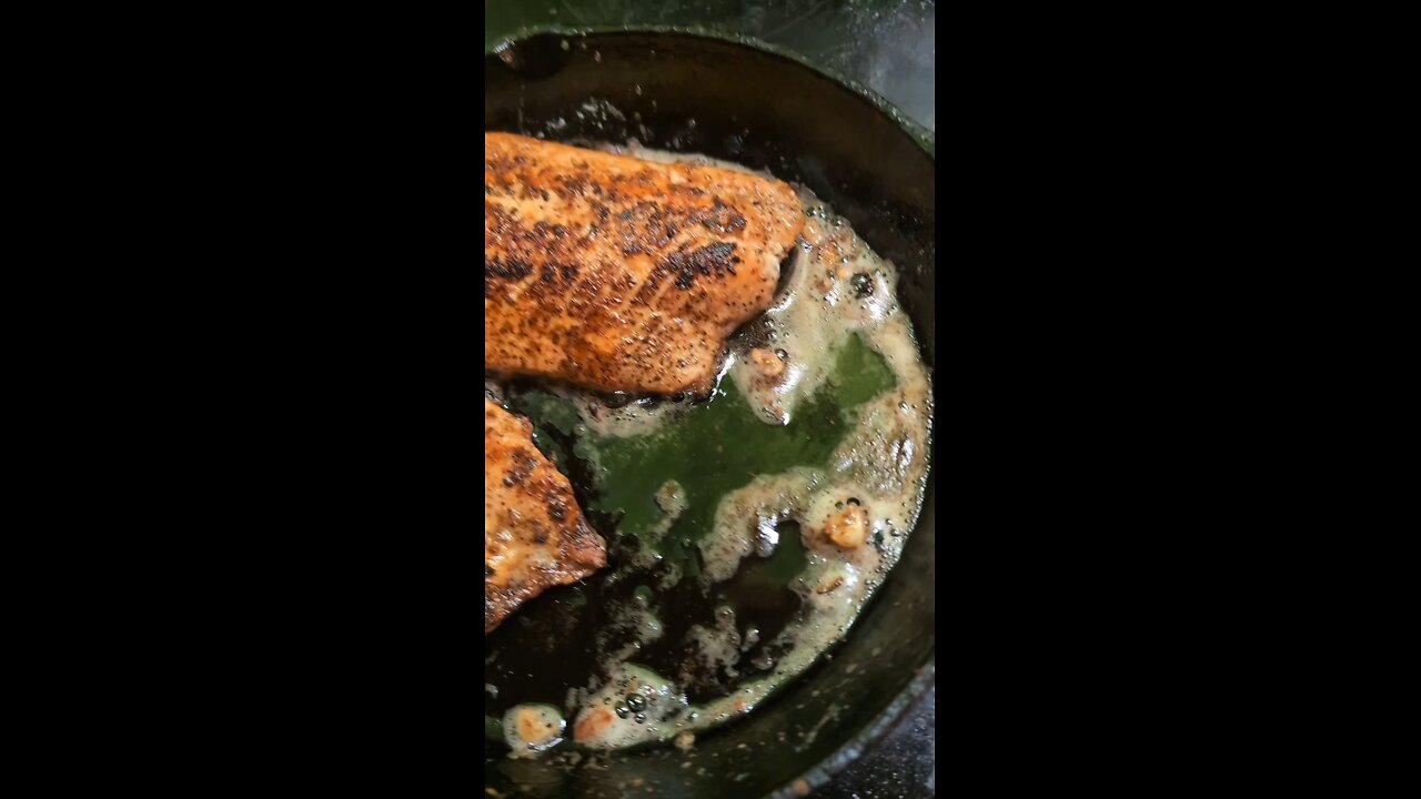 Made a tasty Salmon and Garlic Dinner