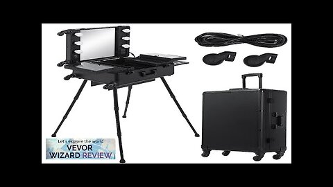 VEVOR Rolling Makeup Case 28"x21"x54" with LED Light Mirror Adjustable Legs Lockable Review