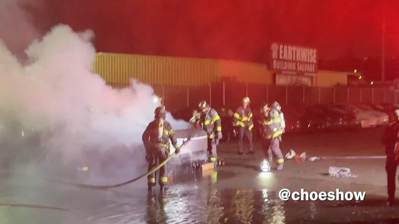 Late Sunday evening, fire crews battled flames shooting out of several Tesla Cybertrucks in Seattle