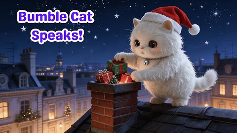 Bumble Cat Speaks! 🎄🐱 Our First Talking Christmas Cartoon