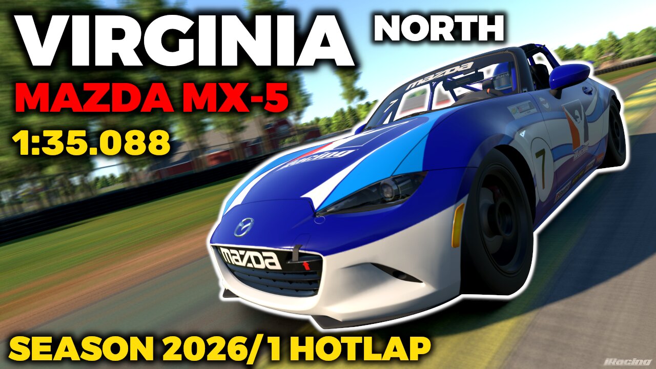 iRacing MX5 Virginia North Hotlap - Baseline Setup - 1:35,088