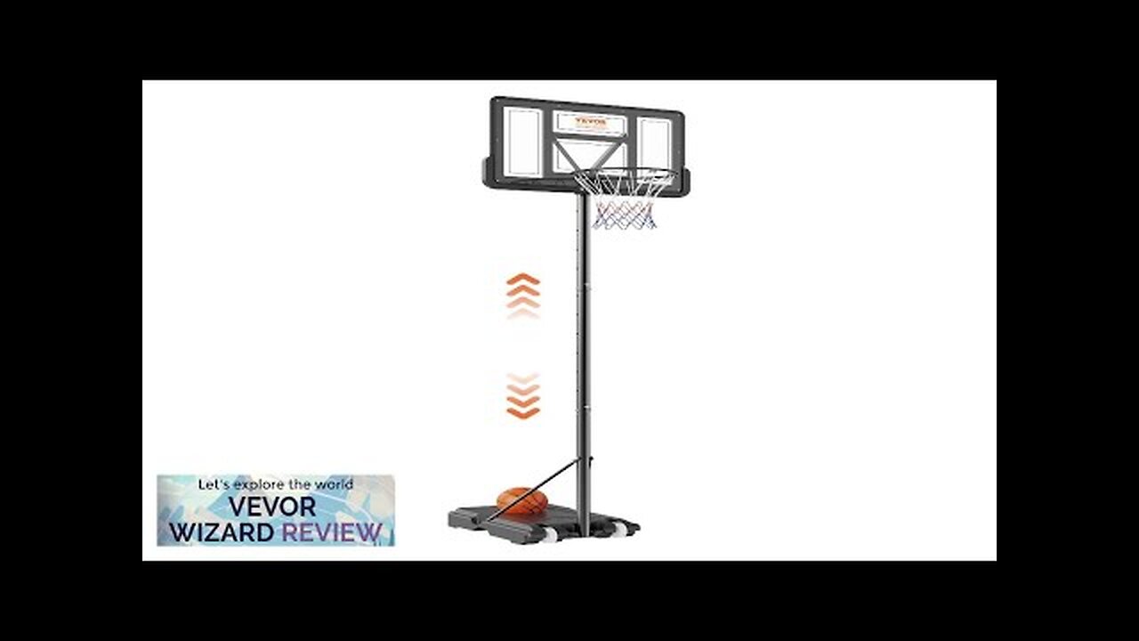 VEVOR Basketball Hoop 4-10 ft Adjustable Height Portable Backboard System 44 inch Review