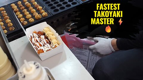 Incredible Speed!! ⚡ Fastest Takoyaki Master Sells 1,500 in 3 Hours | Korean Street Food 🍢