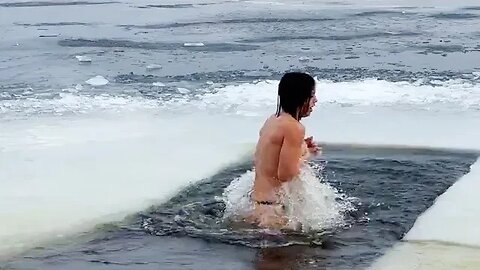 BATHING IN ICE WATER #3 | SWIMMING WINTER 2024 4K| Epiphany bathing #bathingbaptism