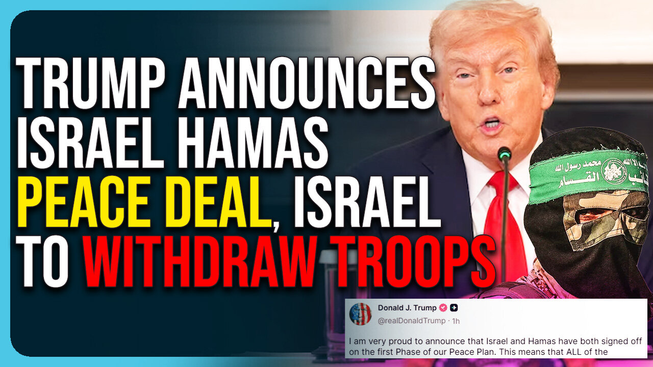 Trump Announces Israel Hamas Peace Deal, Israel To Withdraw Troops