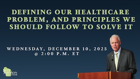 PSI Hearing: Defining Our Healthcare Problem, and Principles We Should Follow to Solve it