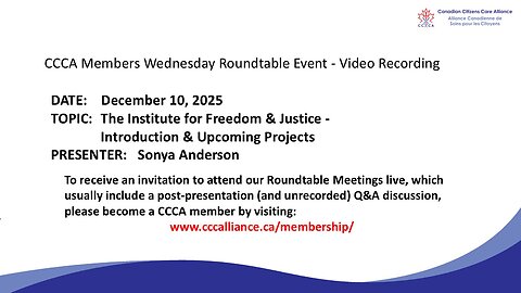 CCCA Roundtable: Institute for Freedom & Justice - Introduction & Upcoming Projects
