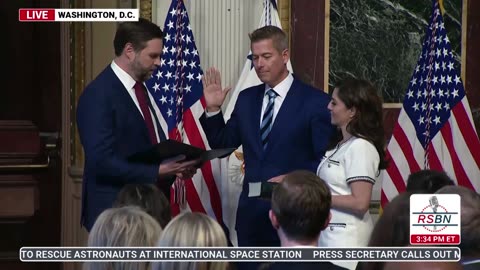 WATCH: VP JD Vance Swears in the New Department of Transportation, Secretary Sean Duffy